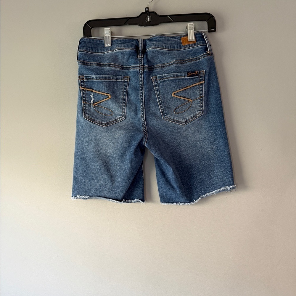 Seven7 Women's Blue Jean Bernuda Shorts - Size 4 - Picture 5 of 8